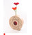 Ash Mini Porthole Vase with Red Fused Glass Discs by Harmonies in Wood SOLD