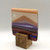 Small Blockscape Sculpture of Landscape Panel Made with Purple Fused Glass by Harmonies in Wood