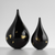 Large Dew Drop in Black with Gold Leaf by Elin Isaksson SOLD