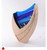Ash Nipper Sculpture with Smoked Carved 'Arc' Detail and Inlaid, Fused Glass Panel in Blue by Harmonies in Wood SOLD