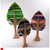 Large Sycamore Arbor Sculpture with Green, Fused Glass Panel by Harmonies in Wood SOLD