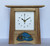 Oak Clock 271 by Archie McDonald with Glass Art Panel by Robert Ryan SOLD