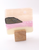 Blockscape Sculpture in Pink with Purple Seascape Panel in Fused Glass by Harmonies in Wood SOLD