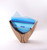 Ash Valley Sculpture with Blue Fused Glass Inlay and Smoked Carved Detail by Harmonies in Wood SOLD
