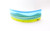 Fused Glass Small Horizon Panel with Abstract Landscape in Lime and Turquoise by Harmonies in Wood