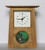 Oak Clock 294 by Archie McDonald with Glass Art Panel by Robert Ryan SOLD