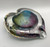 Glass Amber Ruby and Blue Heart by Elin Isaksson SOLD