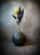 Charred Wooden 'Sphere Bud Vase' with Chisel Pattern by Kenny Wood