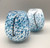 Snow Candle Holder in Blue and White Dappled Glass by Elin Isaksson