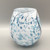Snow Candle Holder in Dapped White and Blue Glass by Elin Isaksson SOLD