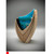 Sycamore Nipper Sculpture with Turquoise Fused Glass Panel by Harmonies in Wood SOLD
