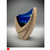 Sycamore Nipper Sculpture with Fused Glass Panel in Blue by Harmonies in Wood SOLD