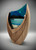 Ash Pincer Sculpture with Fused Glass Panel with Seascape in Blue by Harmonies in Wood SOLD