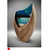 Ash Pincer Sculpture with Fused Glass Panel with Seascape in Blue by Harmonies in Wood SOLD