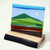 Fused Glass Landscape Panel set in Ash base by Harmonies in Wood
