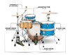 DRUM SET CRUSH SBR386615 SUBLIME BIRCH SPARKLE BLUE WITH NATURAL STRIP
