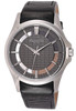 Watch Men Kenneth Cole New York Transparency Quartz Stainless Steel and Black Leather 10022286