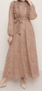 Dress Lined Pink with brown & white dots
