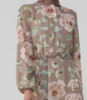 Dress Floral Taupe with pink, green leaves