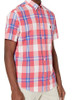 Men Shirt Short Sleeve Button Down US Polo Plaid Pink