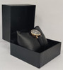 Watch Fashion Generic Women Rose Gold With Black Leather Ripple Strap