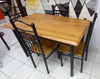 WOOD DINING TABLE F22C-7 A-088 WITH 4 CHAIR SET LIGHT BROWN WOOD LOOK