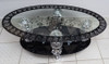 GLASS TABLE #2 2021 EGG SHAPE BLACK & CHROME