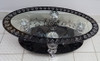 GLASS TABLE #2 2021 EGG SHAPE BLACK & CHROME