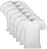 Men T-shirt Gildan White V-neck Tagfree 6 Pack