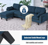 Sofa Sectional Modern Giantex Reversible  L-Shaped with Storage Ottoman  Navy