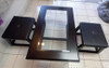 Coffee Table with Stools Signature Design by Ashley Kelton Glass Top  3pc set Espresso T592-1