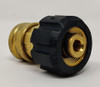 PRESSURE WASHER COUPLER BRASS M22 QUICK RELEASE TO TREAD 3/8" QD-14MM BLACK END