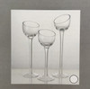 CANDLE HOLDER SET OF 3 GLASS CANDLESTICKS HOME LIFE ZH097