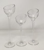 CANDLE HOLDER SET OF 3 GLASS CANDLESTICKS HOME LIFE ZH097
