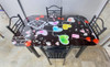 GLASS DINING TABLE AYT33 WITH 4 CHAIR SET HEARTS