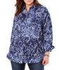 Women Plus Shirt Woman Within Blue Print Sueded