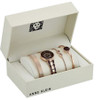 Watch Set Women Anne Klein Crystal Accented with Bracelets Burgandy & Rose Gold 3286BYST