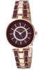Watch Set Women Anne Klein Crystal Accented with Bracelets Burgandy & Rose Gold 3286BYST