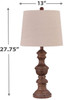 Table Lamp Ahley Signature Design  Magaly Cottage Set of 2 Brown 27.65" L276024