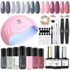 Nail Modelones Gel Polish Kit with 48W LED Lamp & 7 colors (grey) Nail Modelones Gel Polish Kit with 48W LED Lamp & 7 colors (grey)