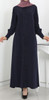 Gown Abaya Lace & Cuffed Sleeve Terra Cotta / Navy