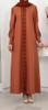 Gown Abaya Lace & Cuffed Sleeve Terra Cotta / Navy
