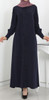 Gown Abaya Lace & Cuffed Sleeve Terra Cotta / Navy