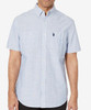 Men Shirt US Polo Short Sleeve Button Down Light Blue
