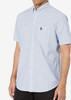 Men Shirt US Polo Short Sleeve Button Down Light Blue