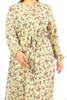 Dress Floral Lined Plus Size Black / Pink / Cream / Brown