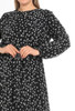 Dress Floral Lined Plus Size Black / Pink / Cream / Brown