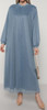 Dress Gown Glitter Plus Size Mint / Blue