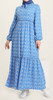 Dress Print Rayon Blend Blue / Red