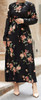 Dress Floral Black & Pink Plus Size